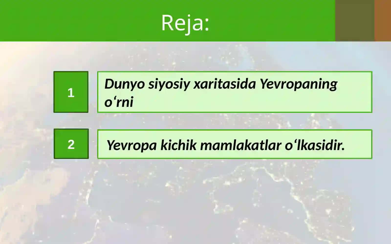Yevropa mamlakatlari siyosiy xaritasining shakllanishidagi asosiy bosqichlar 2