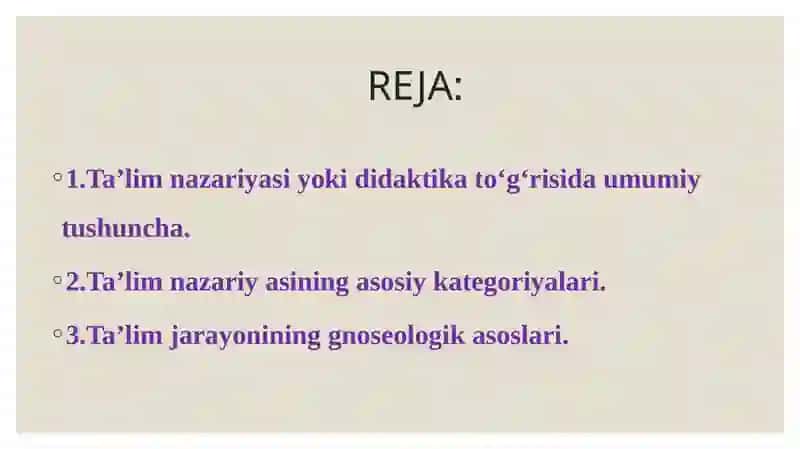 Didaktika ta’lim nazariyasi sifatida 2