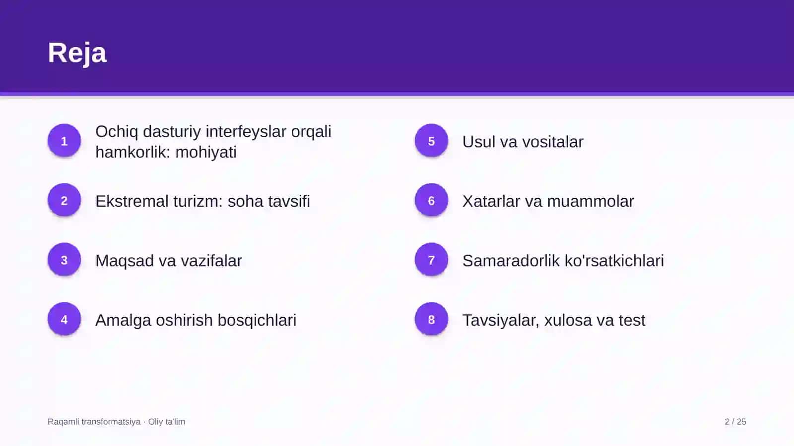 Ekstremal turizmda ochiq dasturiy interfeyslar orqali hamkorlik qilish 2