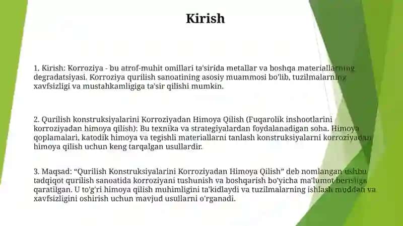 Qurilish Konstruktsiyalarini Korroziyadan Himoya Qilish 2