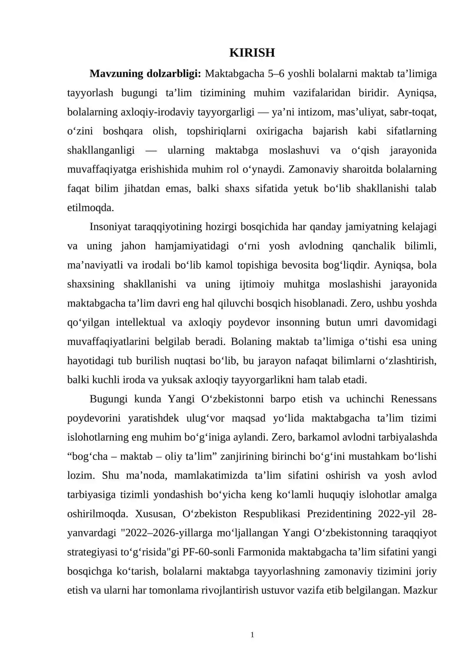 Maktabgacha 5-6 yoshli bolalarning maktab ta’limiga yetukligida axloqiy-irodaviy tayyorligining ahamiyati 2