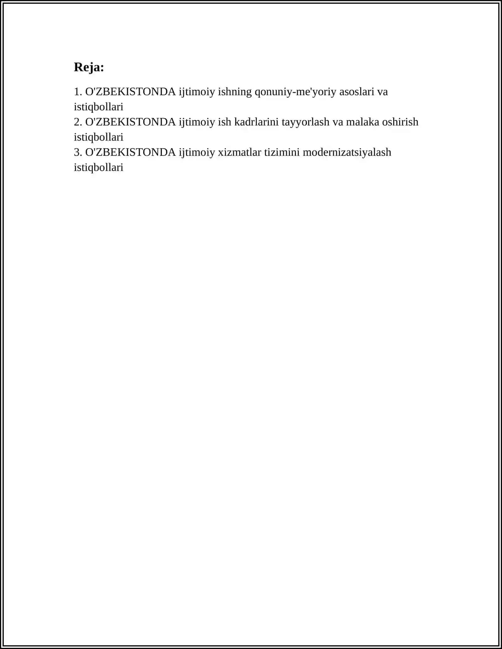 O'ZBEKISTONDA IJTIMOIY ISHNING ISTIQBOLLARI 2