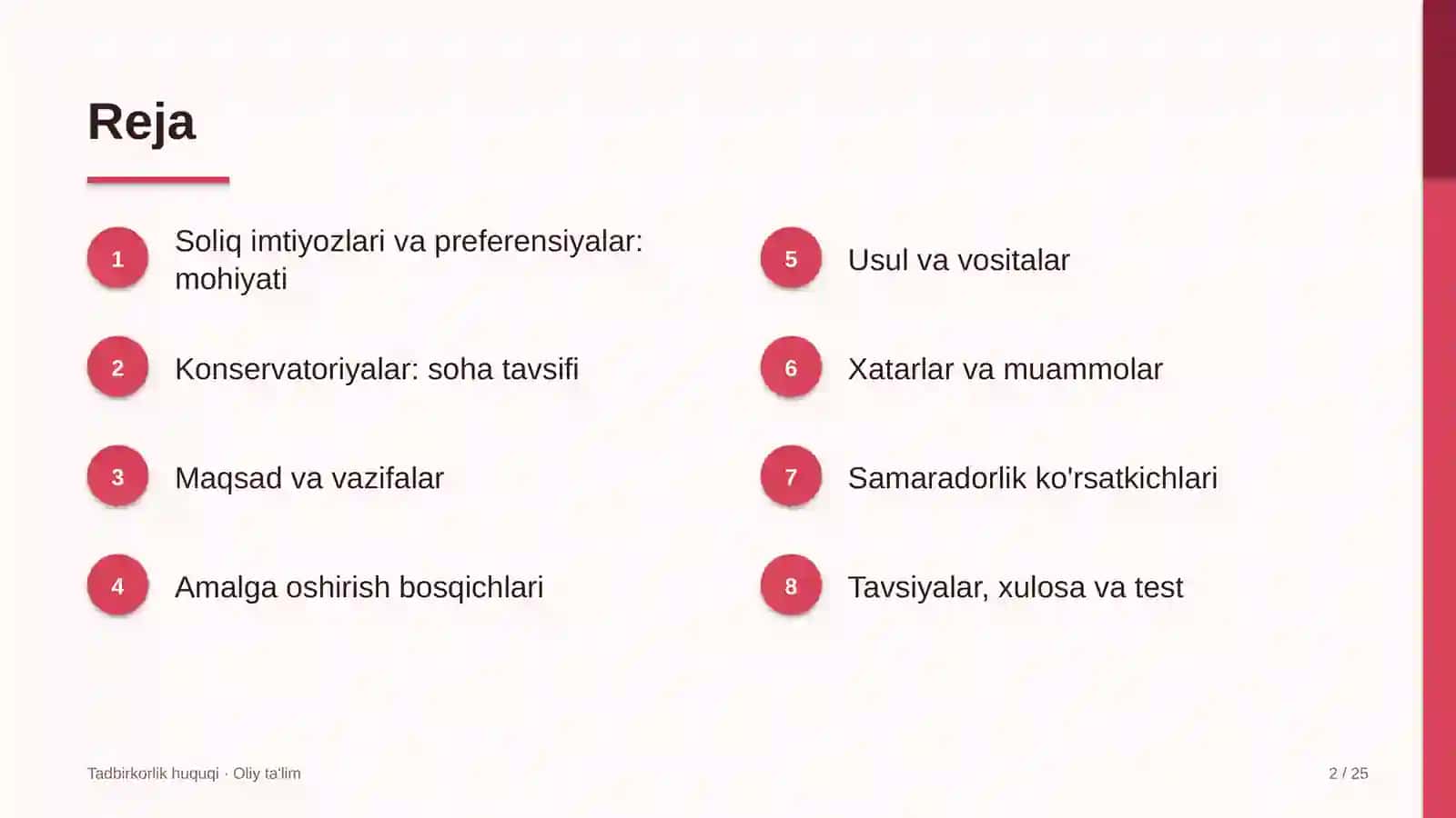 Konservatoriyalarda soliq imtiyozlari va preferensiyalar 2