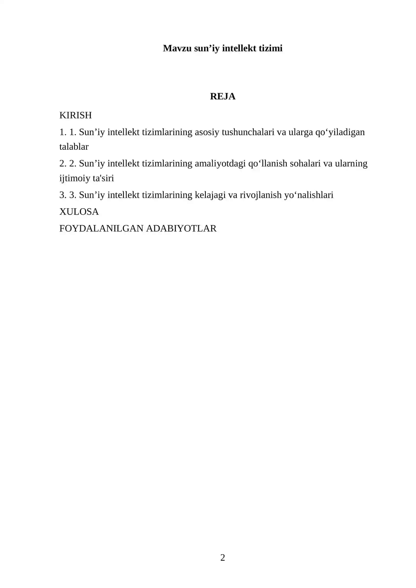 Sunʼiy intellekt tizimi 2