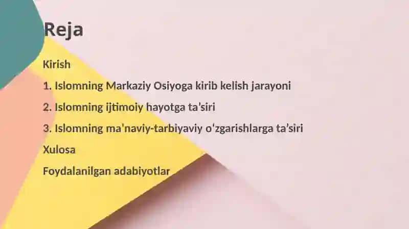 Markaziy Osiyoga Islomning Kirib Kelishi va Ijtimoiy-Ma’naviytarbiyadagi O‘zgarishlar 2