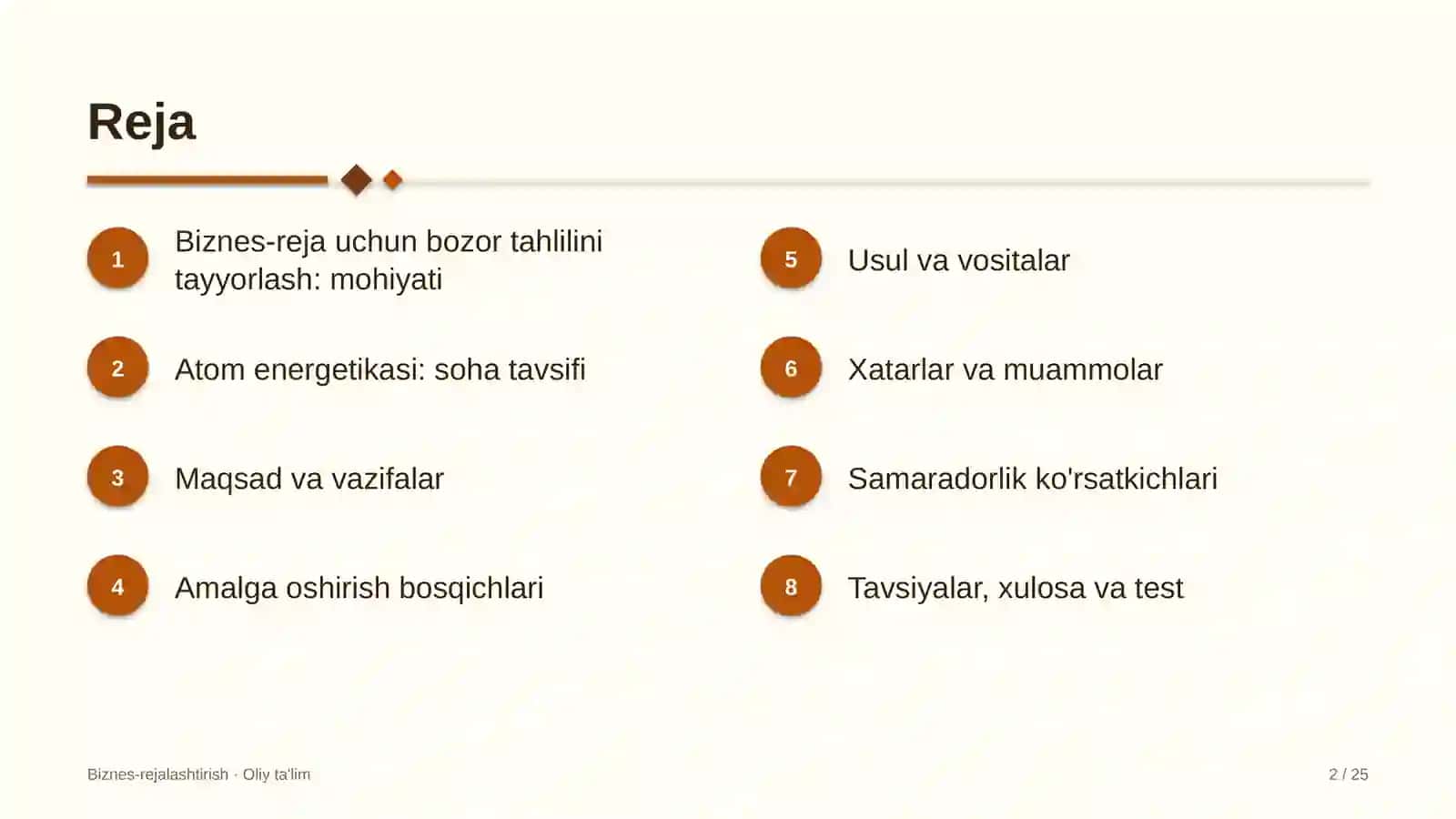 Atom energetikasida biznes-reja uchun bozor tahlilini tayyorlash 2
