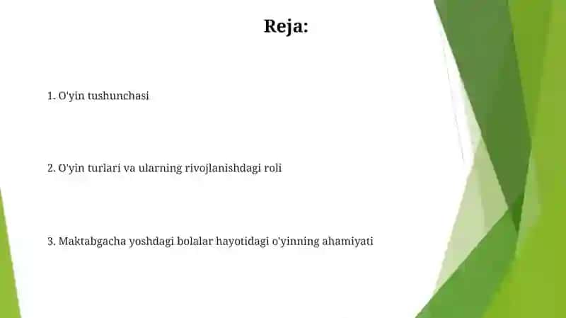 O'yin tushunchasi 2