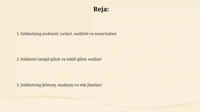 Suhbatni rivojlantirish va tanqid qilish 2