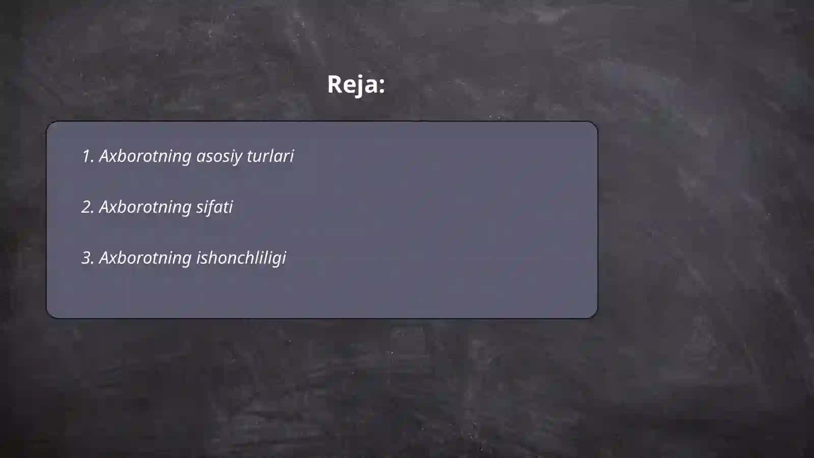 Axborot xossalari va turlari 2