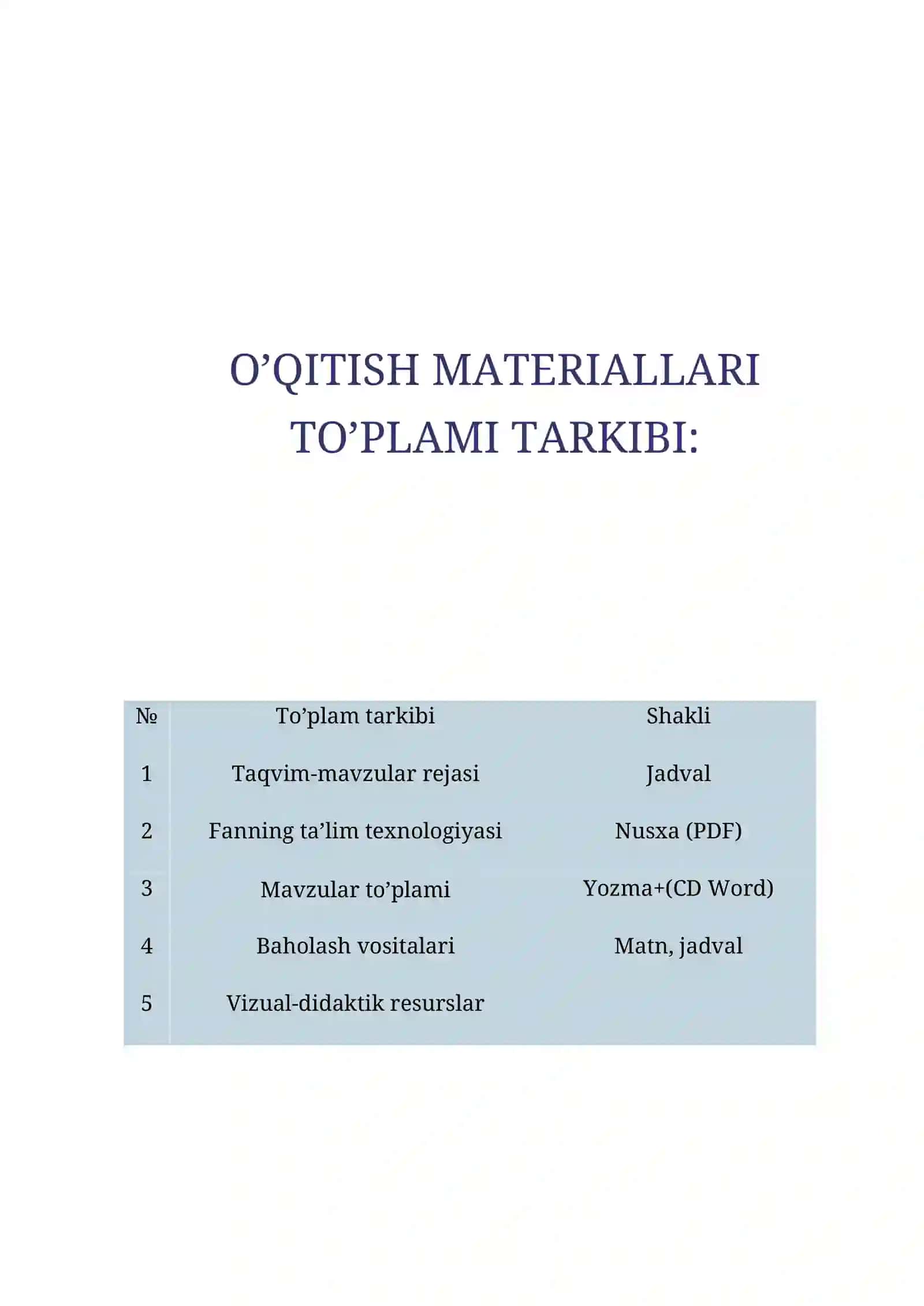 Qo’lda yoyli payvandlash jihozlari va texnalogiyasi fanidan O’QITISH MATERIALLARI TO‘PLAMI 2
