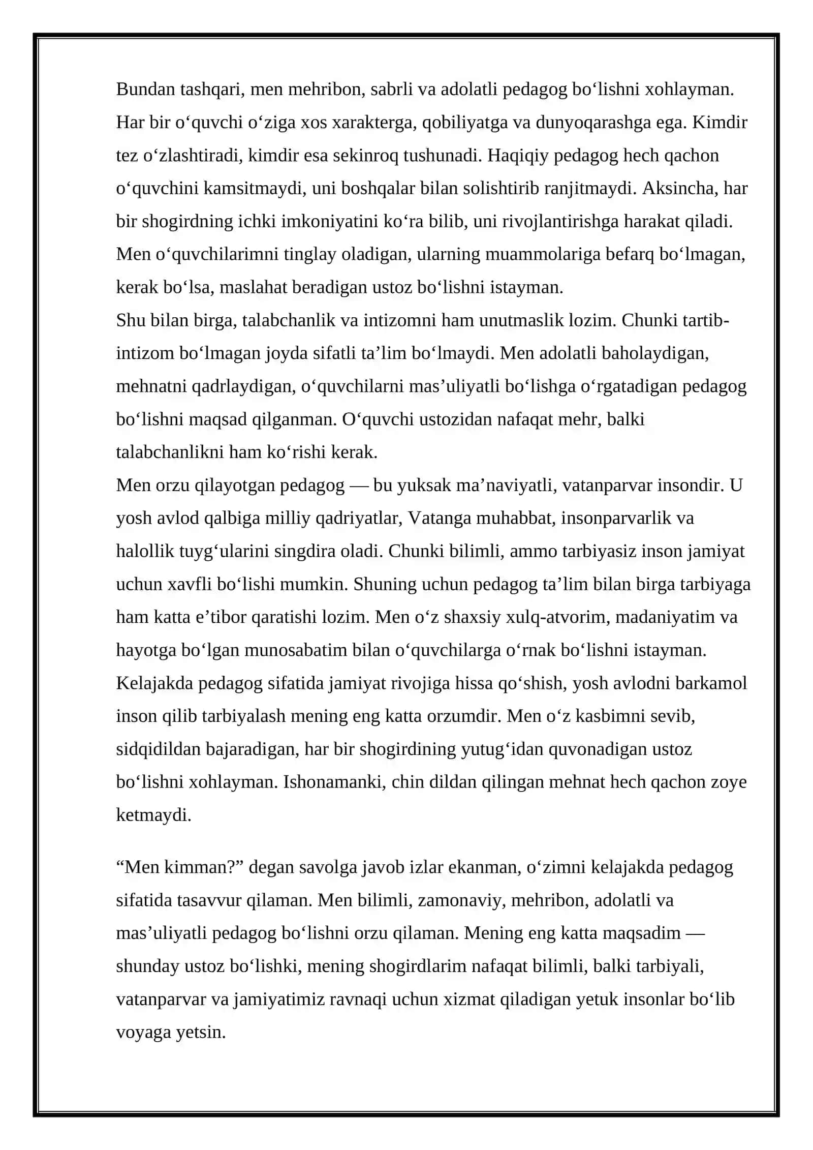 1-Pog‘ona: o‘zini tanish 2