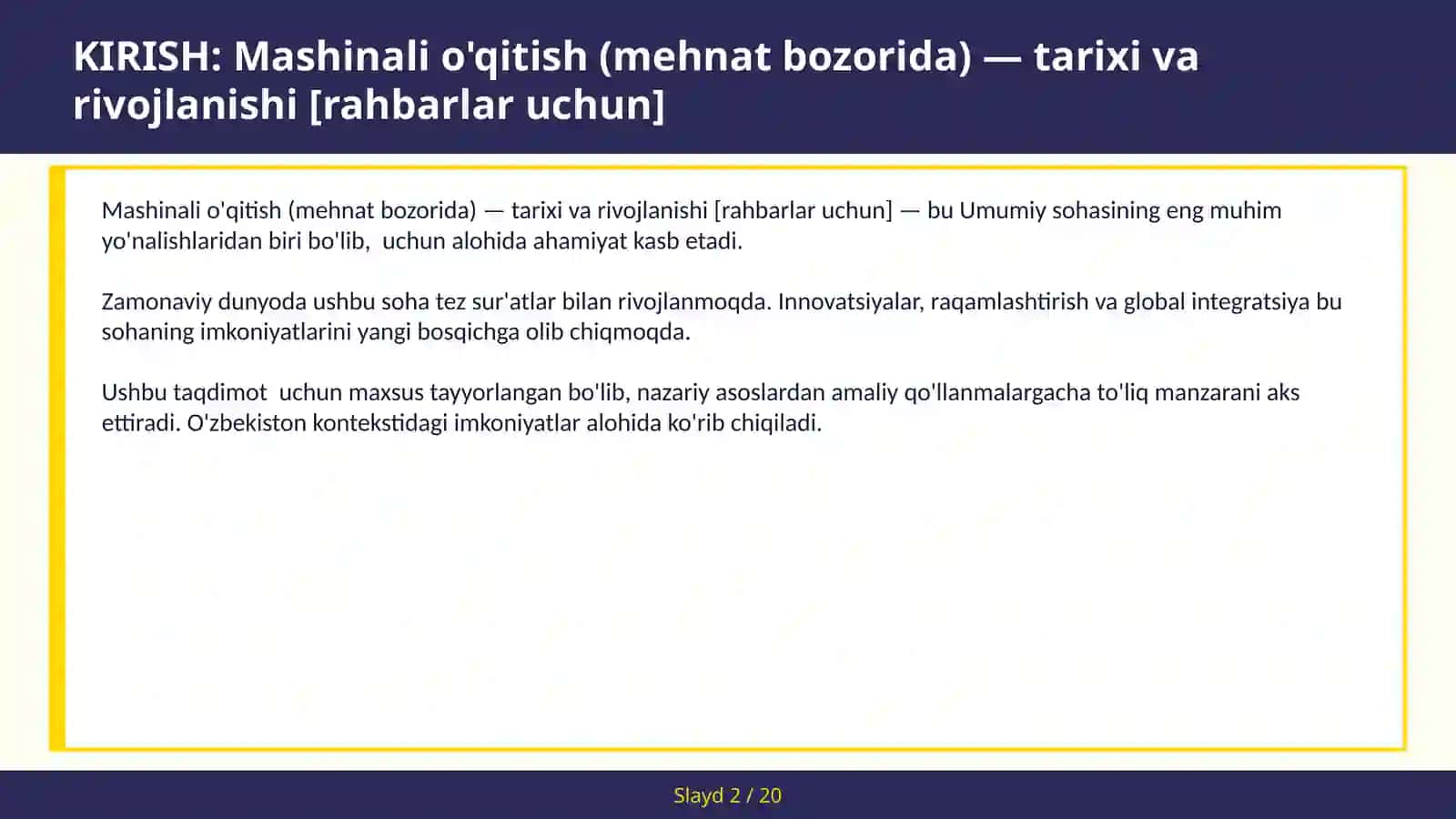 Mashinali o'qitish (mehnat bozorida) — tarixi va rivojlanishi [rahbarlar uchun] 2
