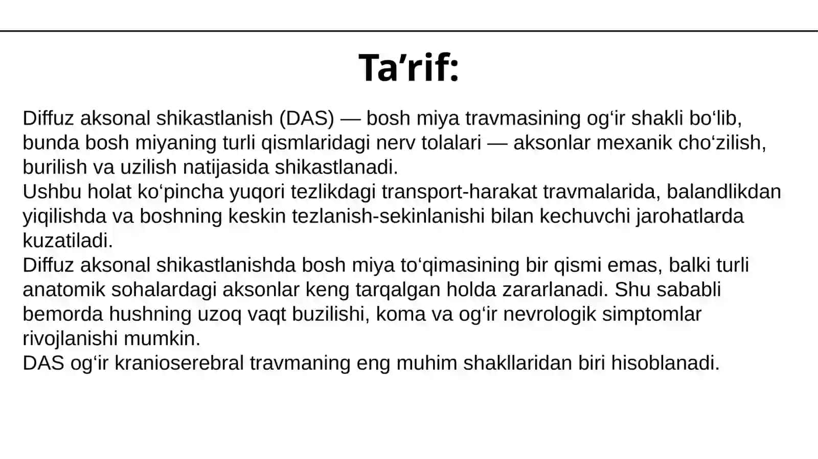 Diffuz aksonal shikastlanishlar 2