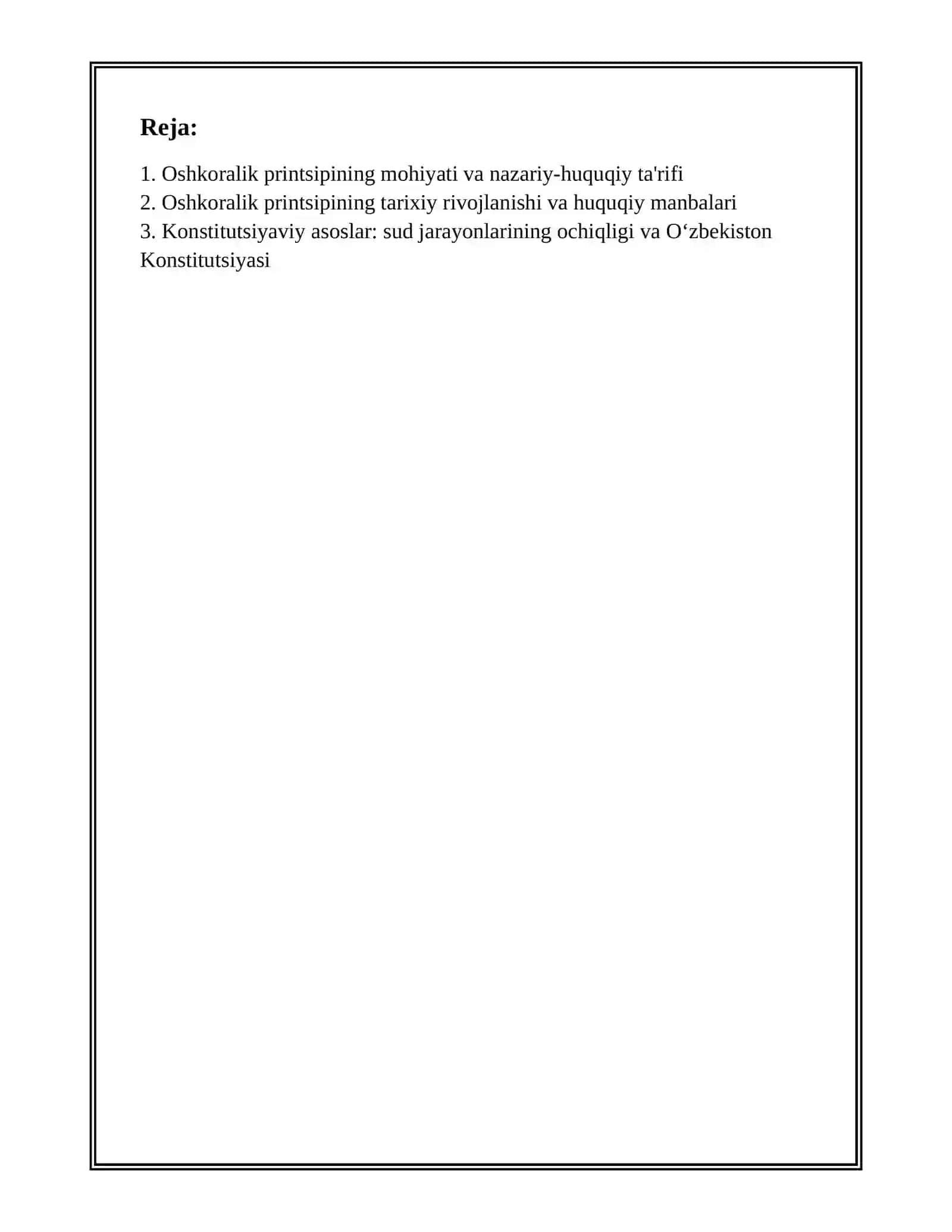 SUD ISHLARINIYURITISHNING OSHKORALIGI PRINSIPINING NAZARIY-HUQUQIY ASOSLARI 2