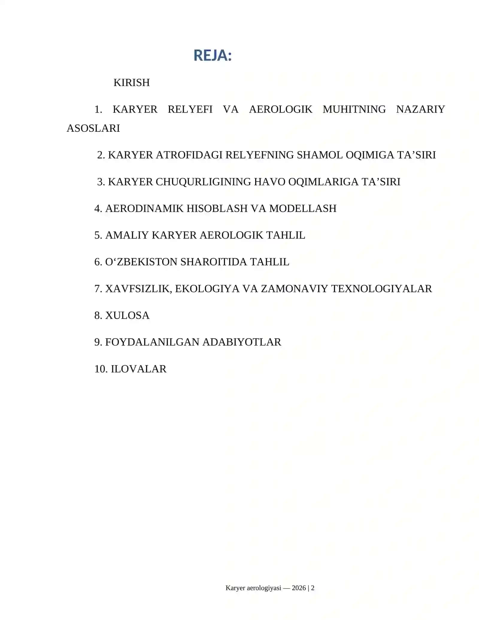 Karyer aerologiyasi 2