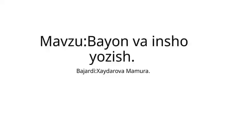 Bayonvainshoyozish 2