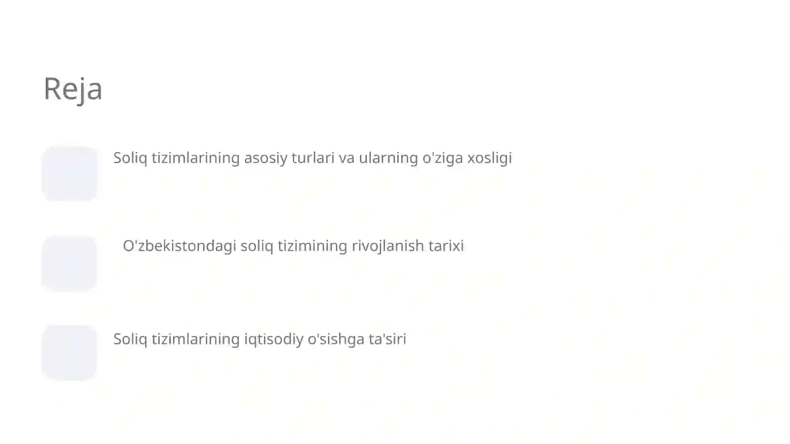 Soliq tizimlari O'zbekistonda 2