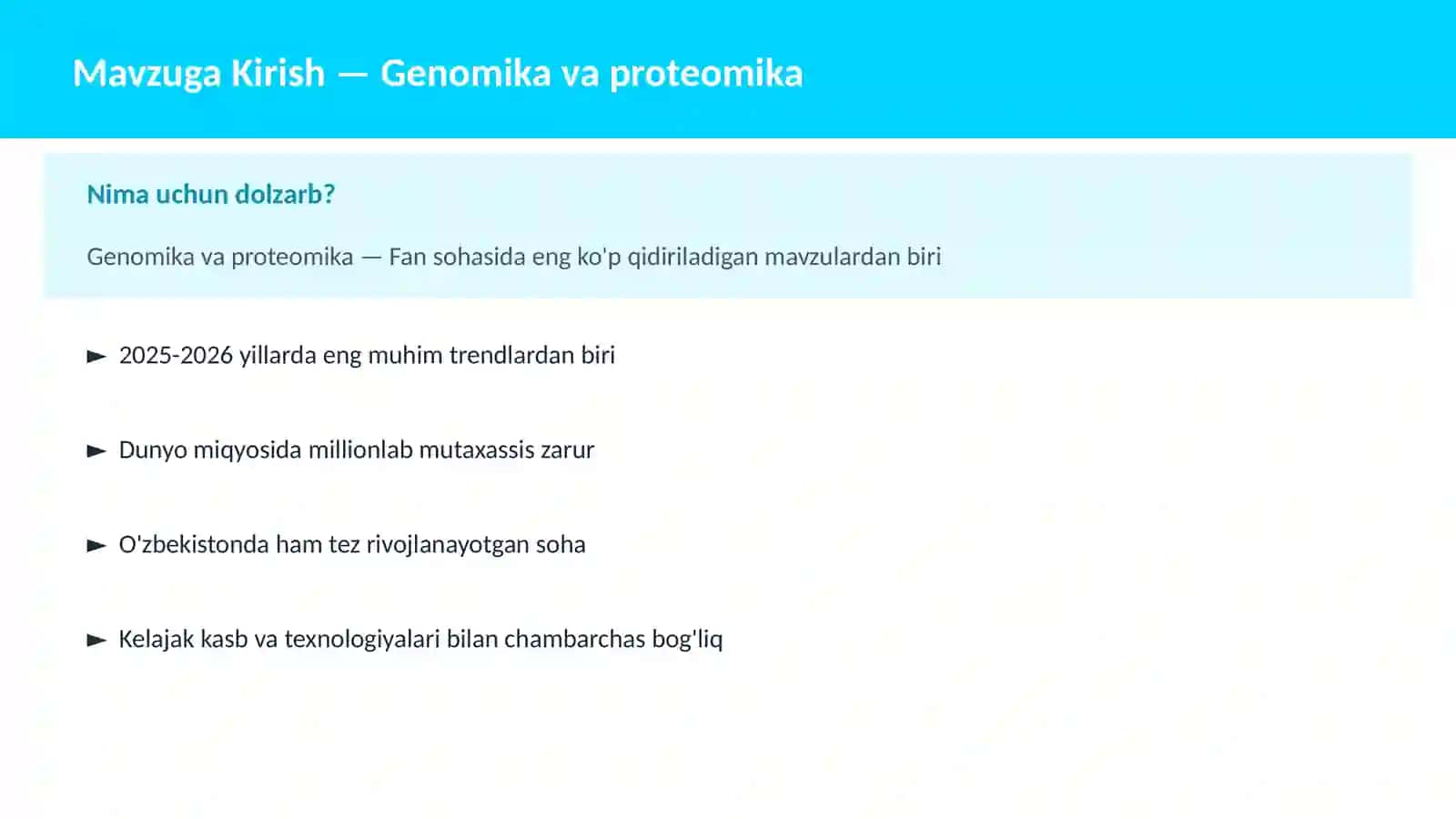 Genomika va proteomika 2