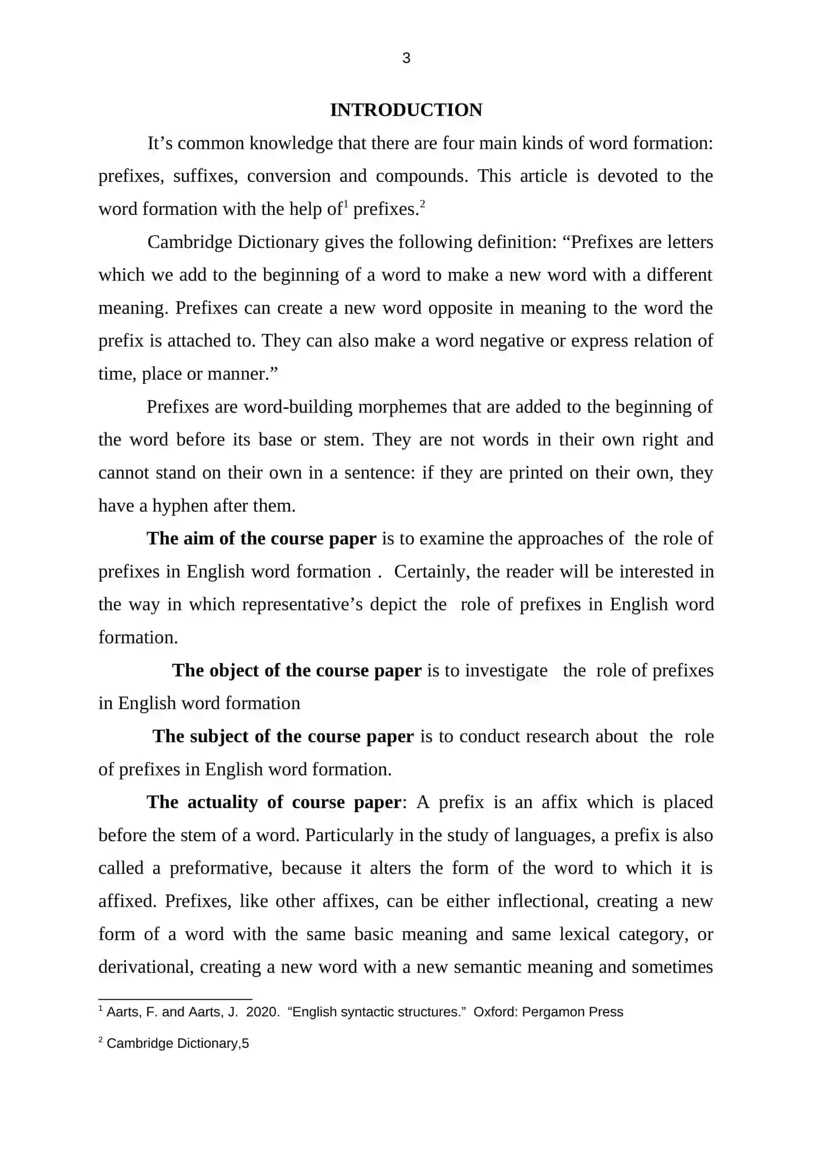 Notions of prefixes in English word formation 2