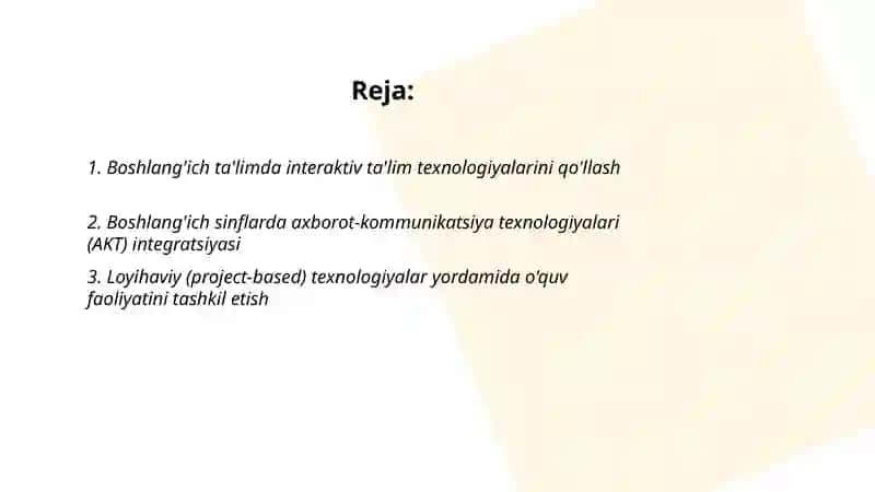 Boshlang'ich ta'lim jarayonida ilg'or pedagogik texnologiyalar 2