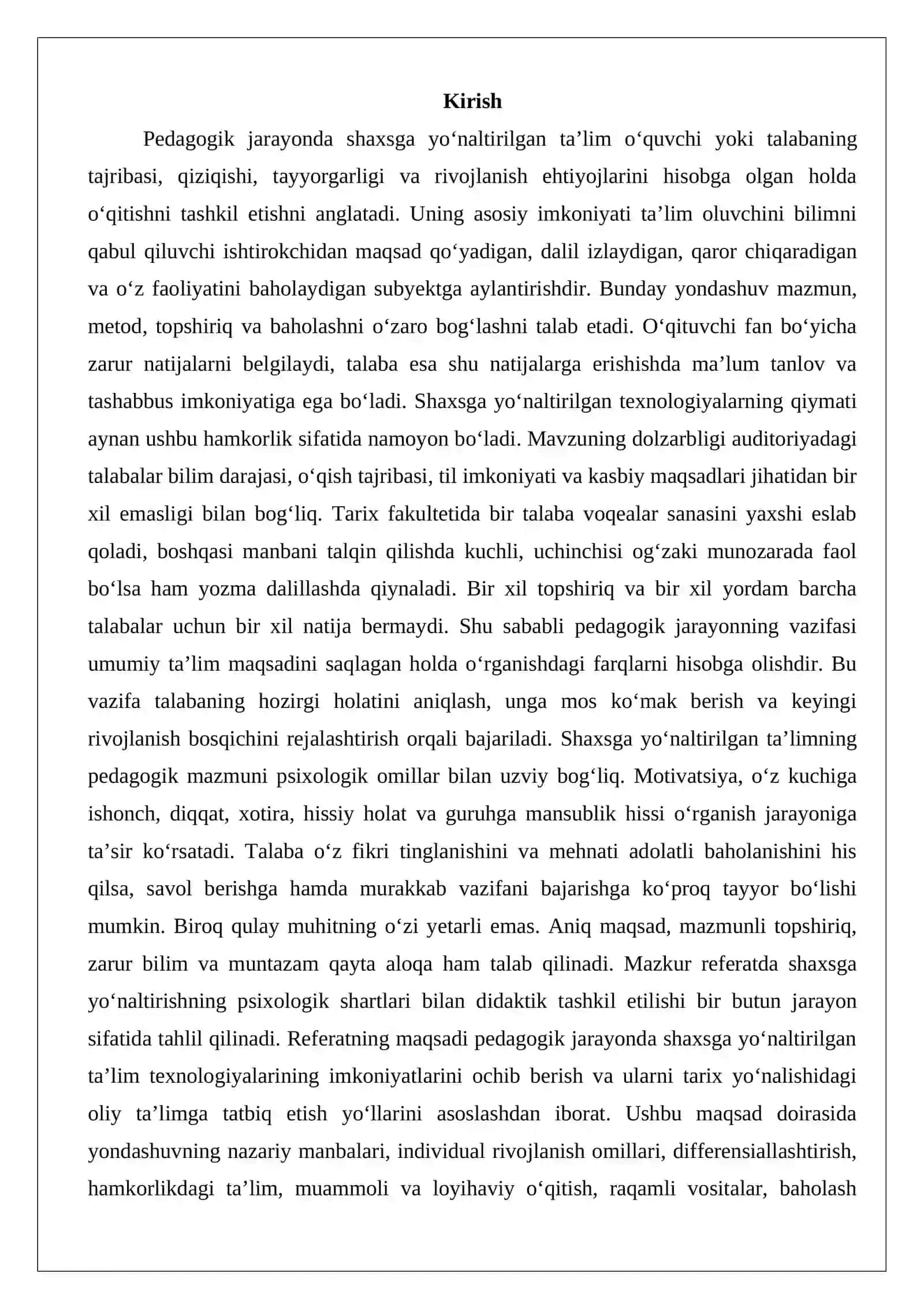 Pedagogik jarayonda shaxsga yo‘naltirilgan ta’lim texnologiyalarining imkoniyatlari 2