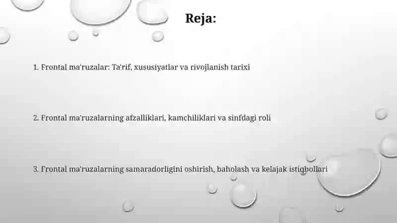 Frontal ma'ruzalar 2
