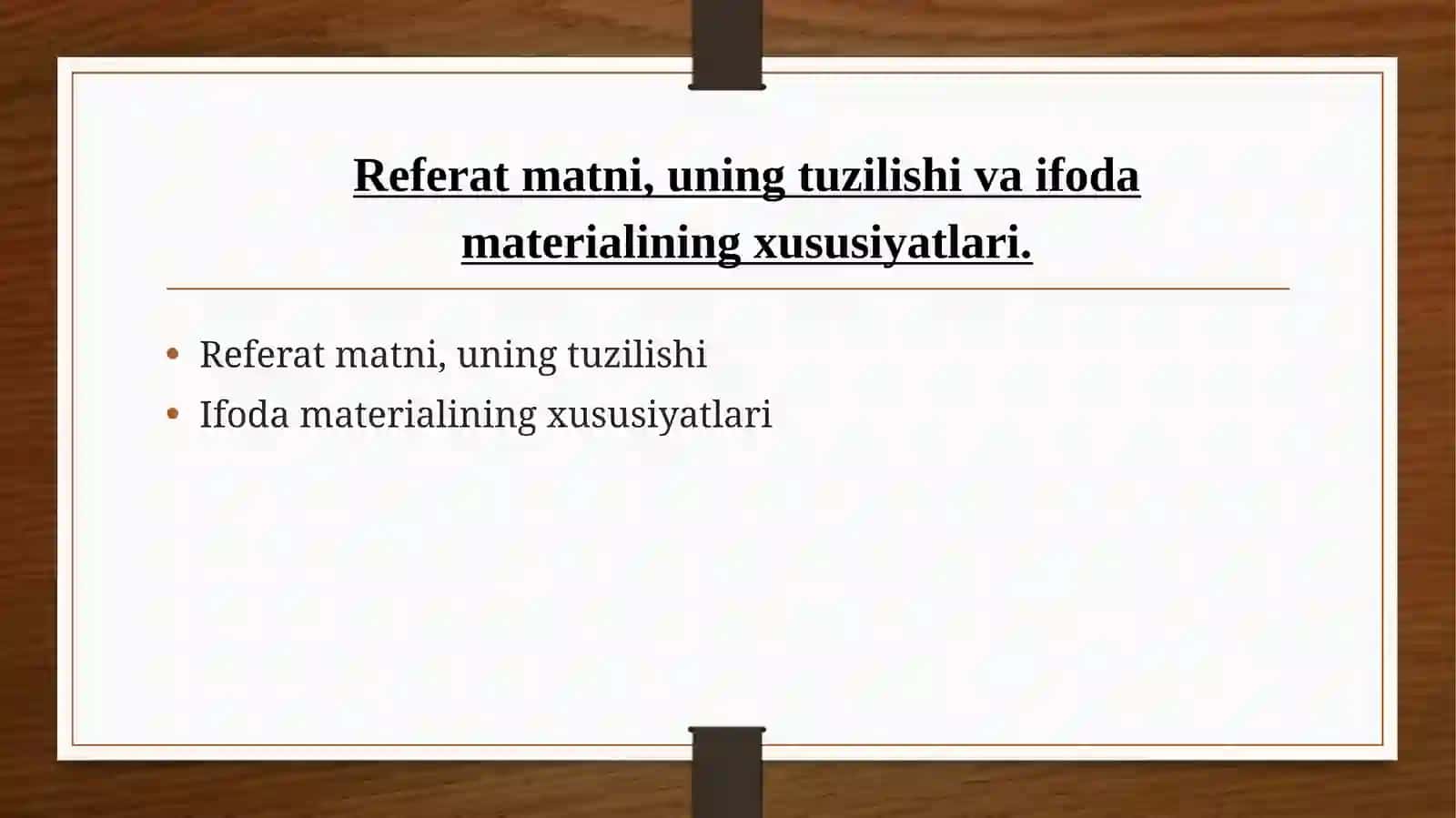 Mavzu: Farg’ona politexnikainstituti ingliz tili so’z vatoqimachilik fakulteti 86-21 YESBKIT guruhi talabalari Mamajonov J., Sotvildiyeva H. O’zbek tilini sohada qo’llanishi fanidan tayyorlangan taqdimot loyihasi 2
