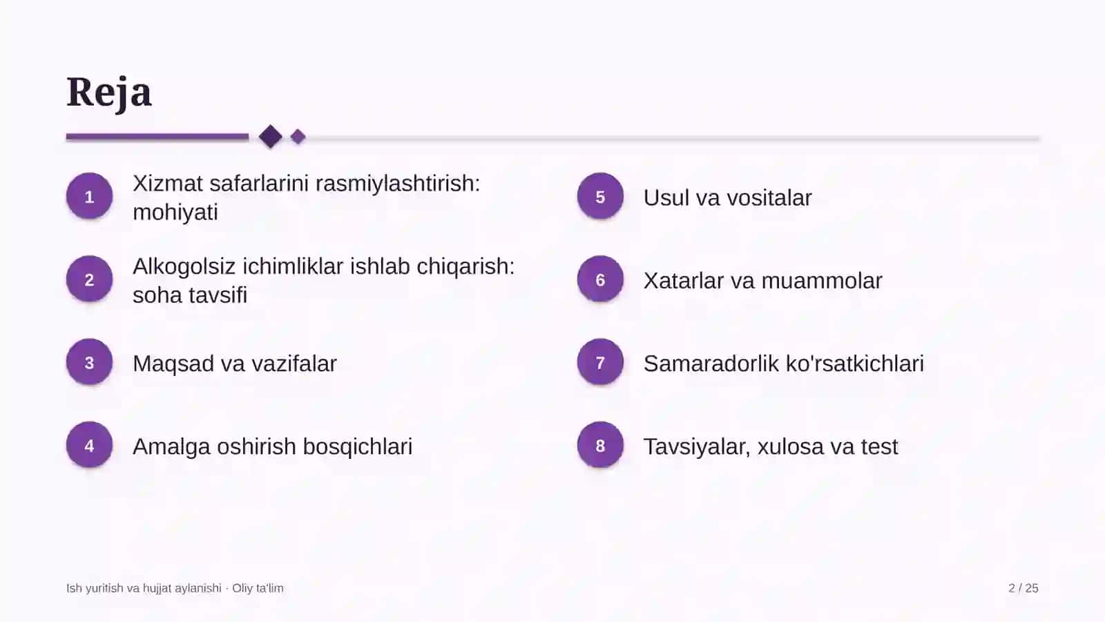 alkogolsiz ichimliklar ishlab chiqarishda xizmat safarlarini rasmiylashtirish 3588 2