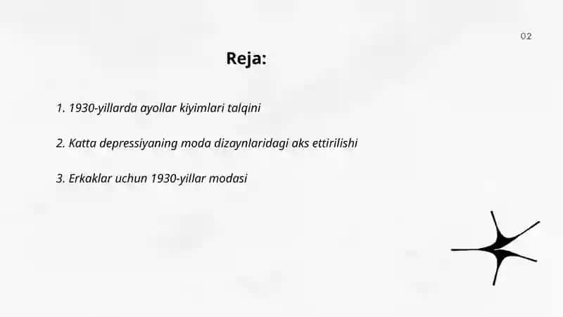 1930 yil modasi. "Katta dipressiya"ning modaga tasiri 2