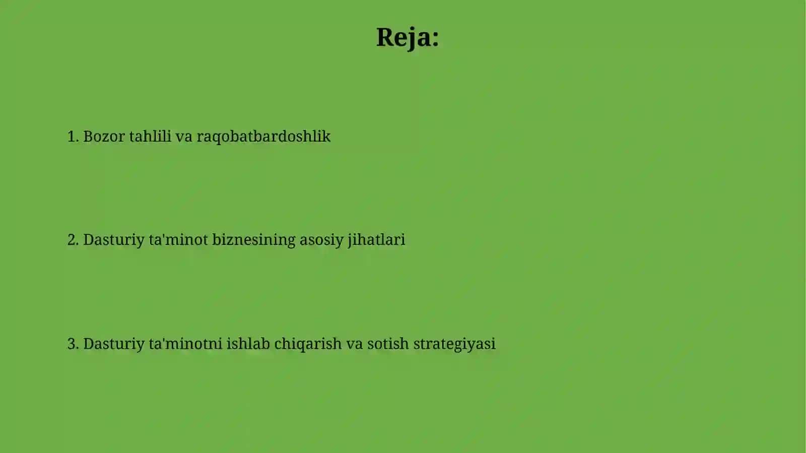 Dasturiy ta’minot biznesi 2