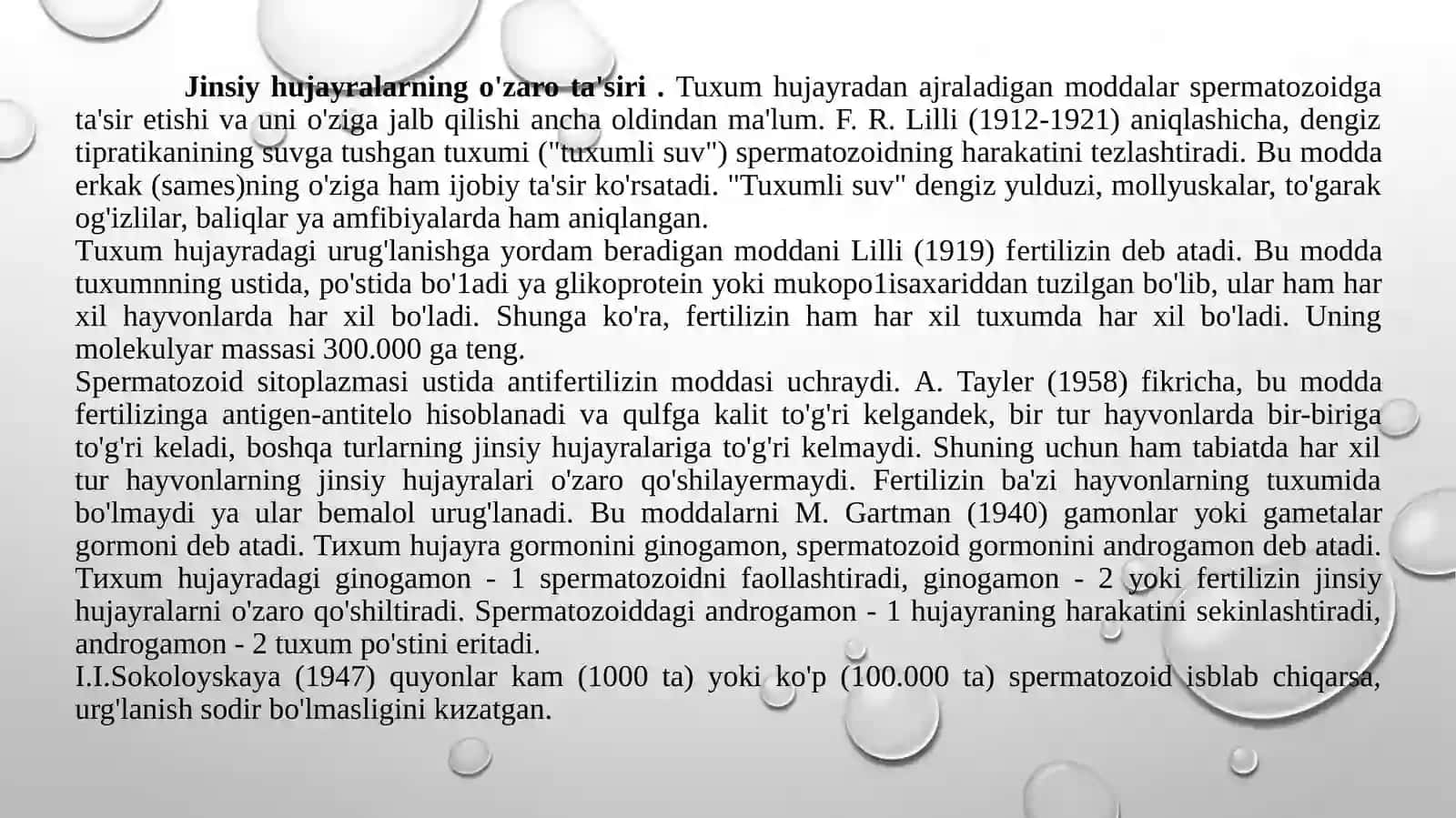 jinsiy hujayralarning o’zaro tasiri 2