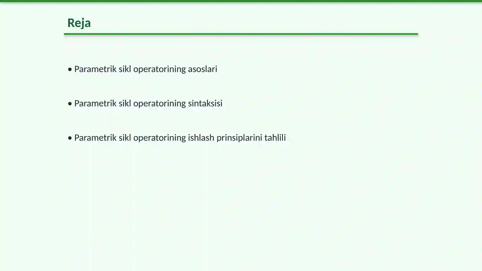 Parametrik sikl operatori 2