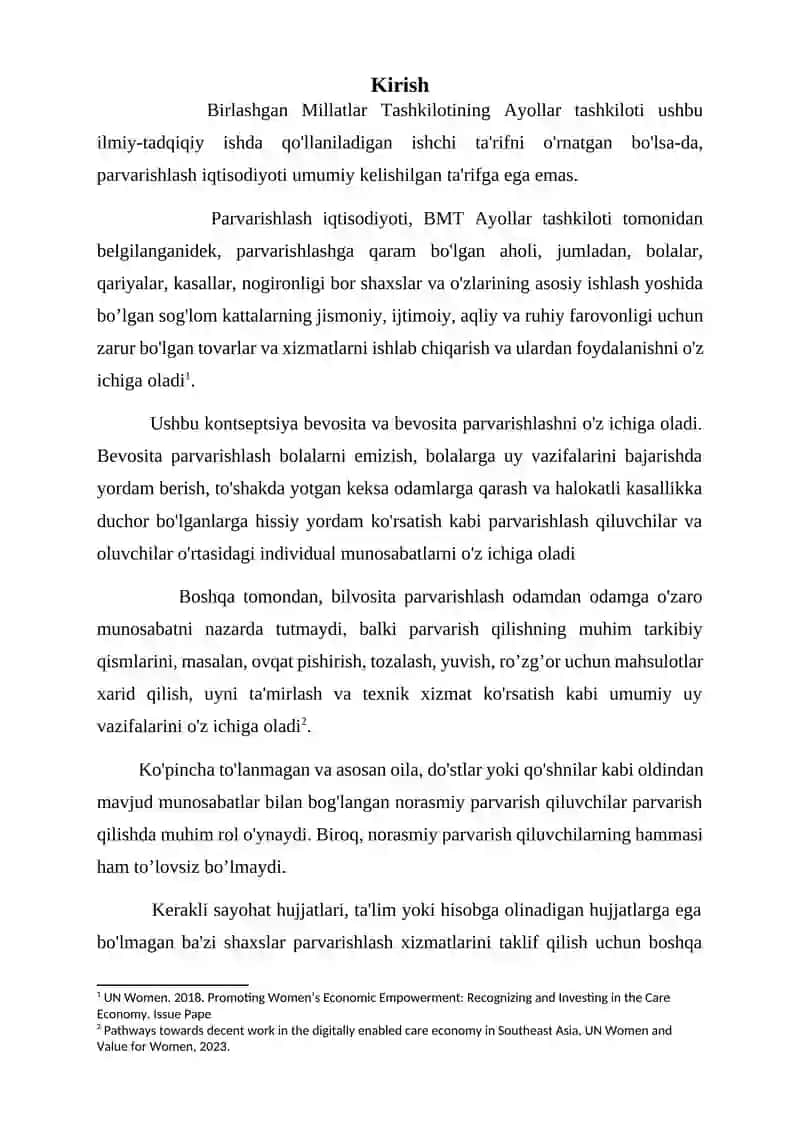 Parvarishlash iqtisodiyoti 2