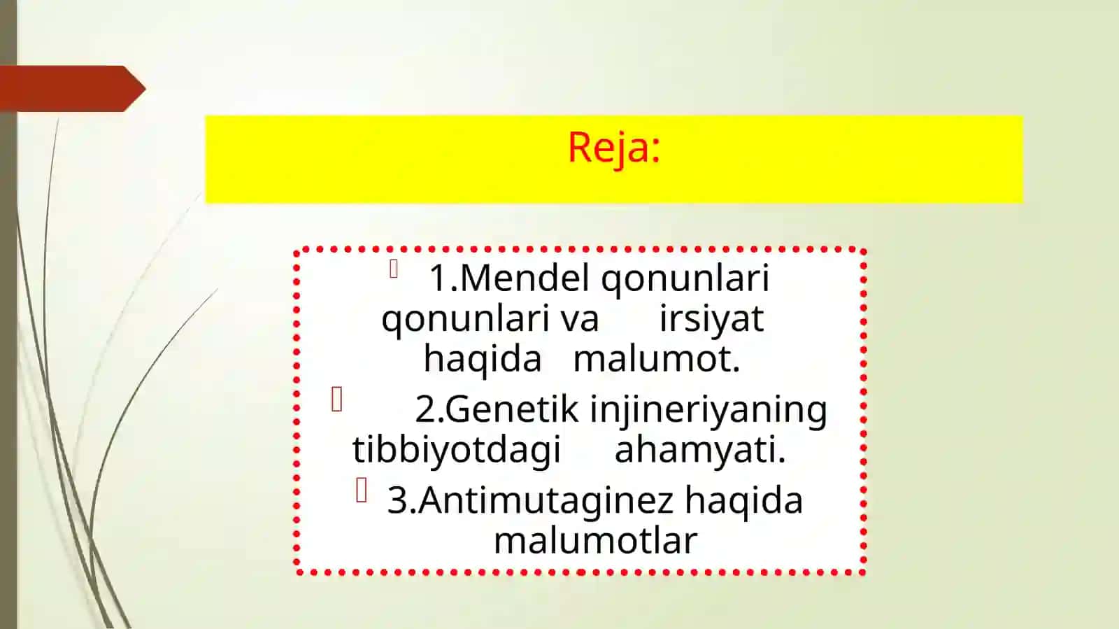 Mendelqonunlariqonunlari va irsiy haqidagi ma'lumotlar 2