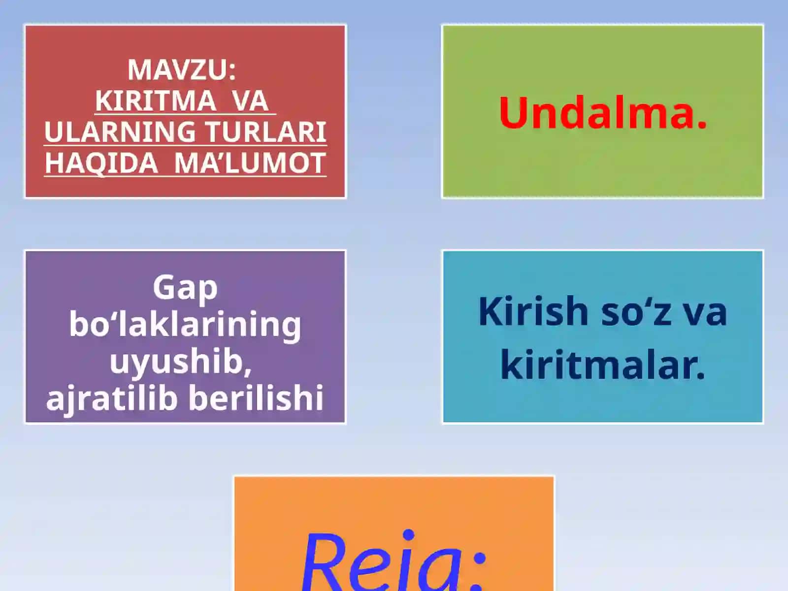 GAPBO`LAKLARI BILAN ALOQAGA KIRISHMAYDIGAN BO`LAKLAR 2