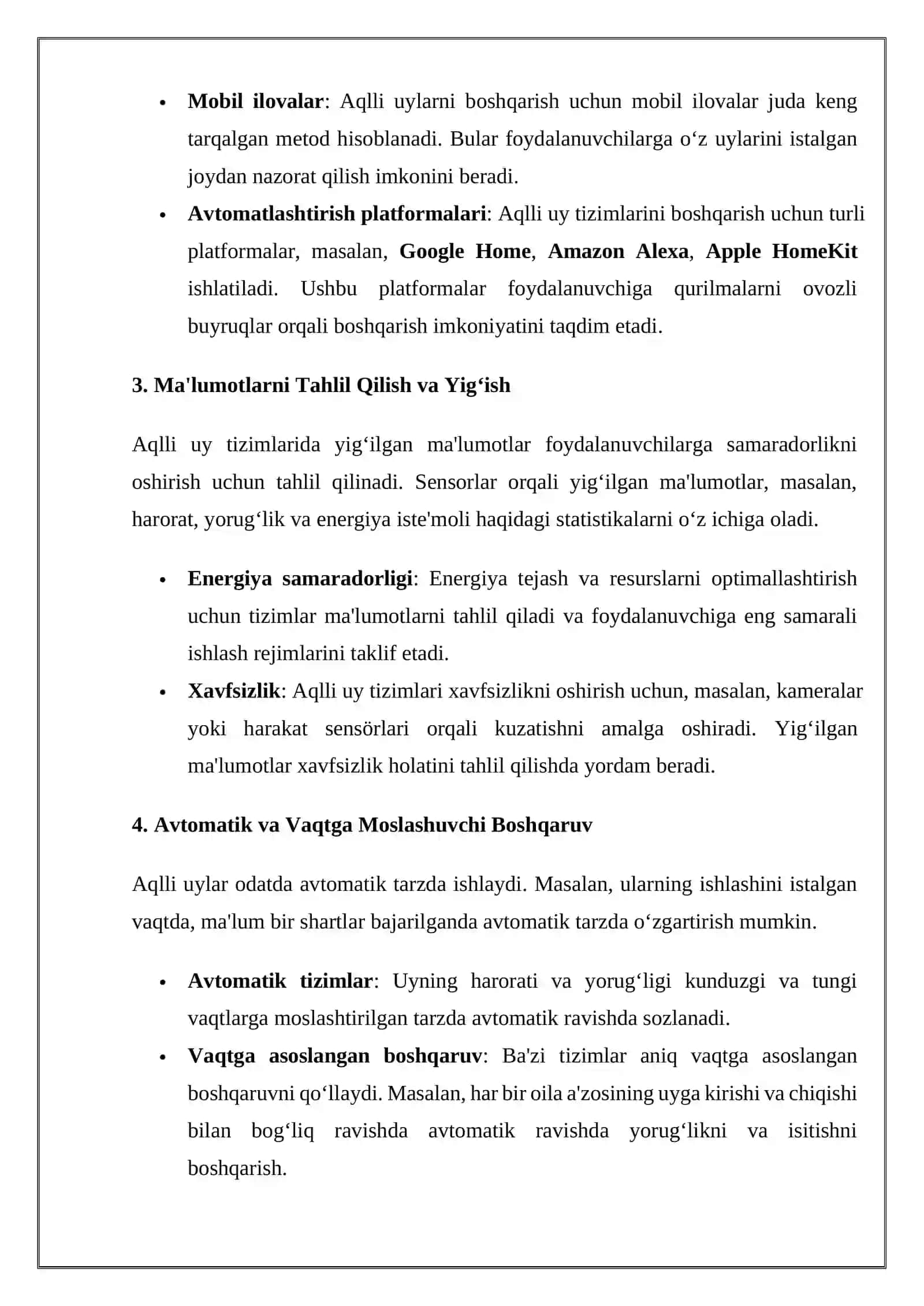 Aqlli uy loyihasida qo‘llaniladigan metodlar 2