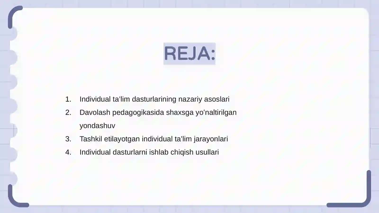 Davolash pedagogikasida individual ta’lim dasturlari 2