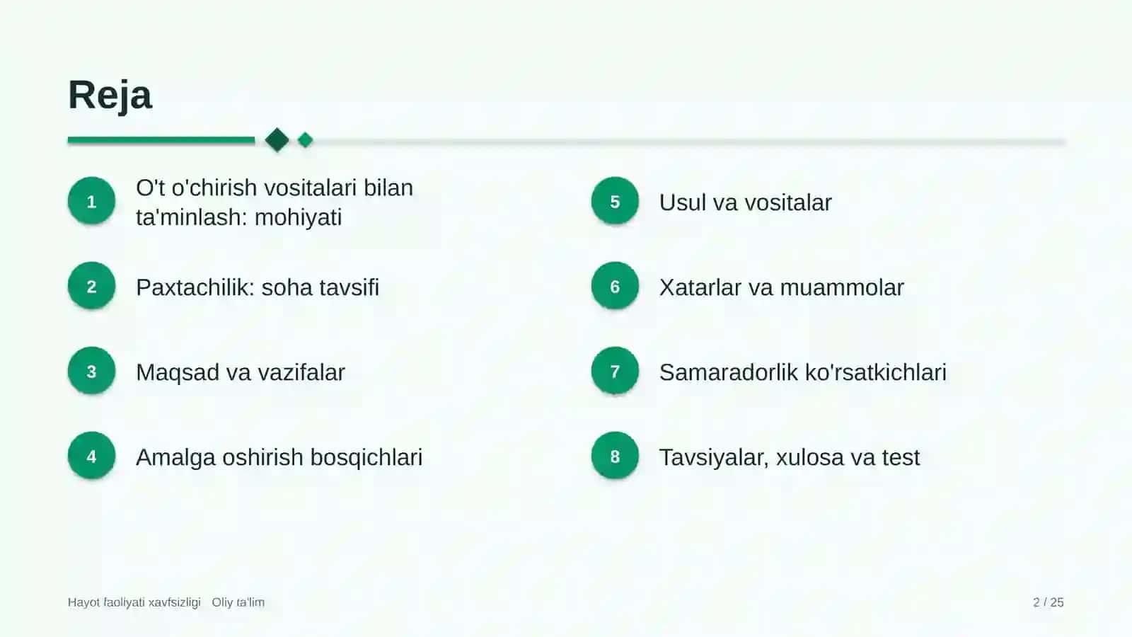 paxtachilikda o't o'chirish vositalari bilan ta'minlash 7150 2