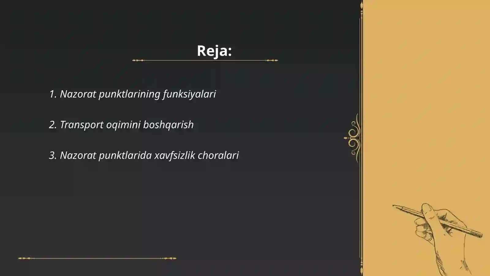 Transport vositalarini nazorat qilish punktlari 2