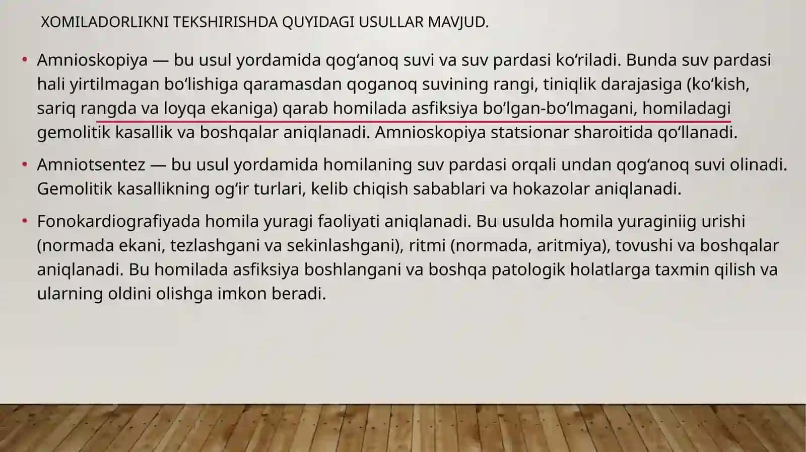 Amnioskopiya va amniotsentez 2