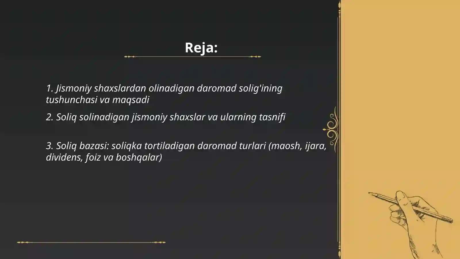 Jismoniy shaxlardan olinadigan daromad soligi 2
