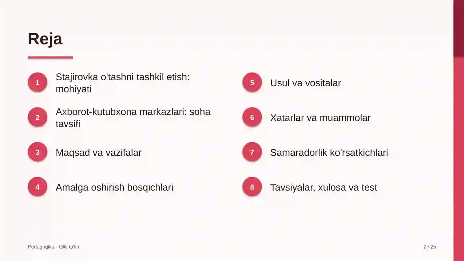 axborot kutubxona markazlarida stajirovka o'tashni tashkil etish 9848 2