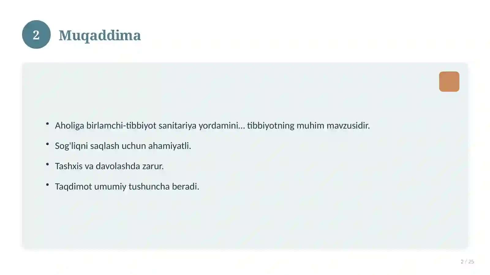 Aholiga birlamchi-tibbiyot sanitariya yordamini tashkil etish va oilaviy poliklinikada oila shifokorlarini o‘rni 2