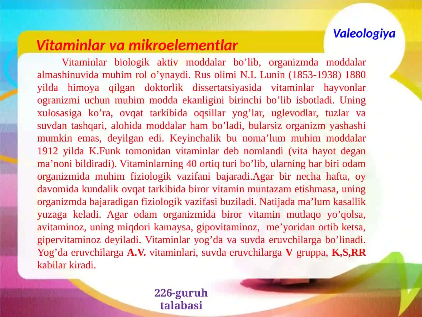 Vitaminlar va Mikroelementlar 2