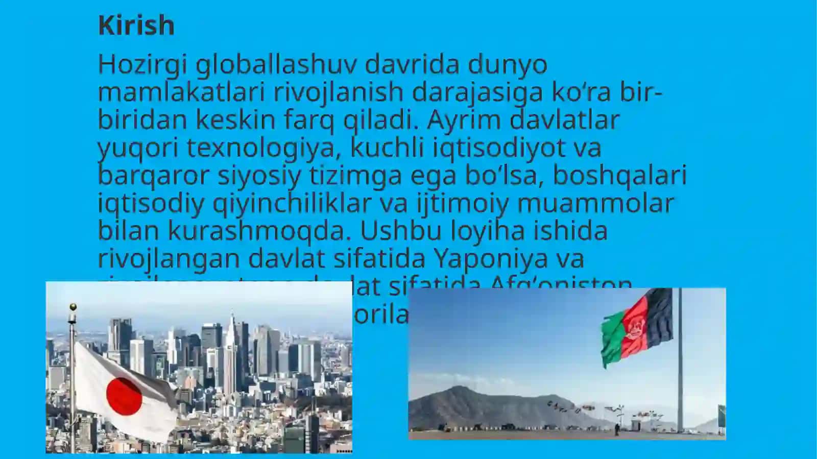 Yaponiya va Afgʻoniston 2