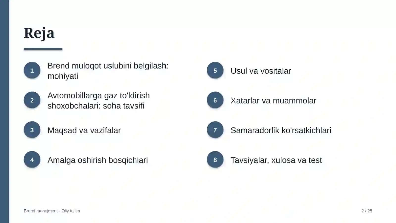 Avtomobillarga gaz to'ldirish shoxobchalarida brend muloqot uslubini belgilash 2