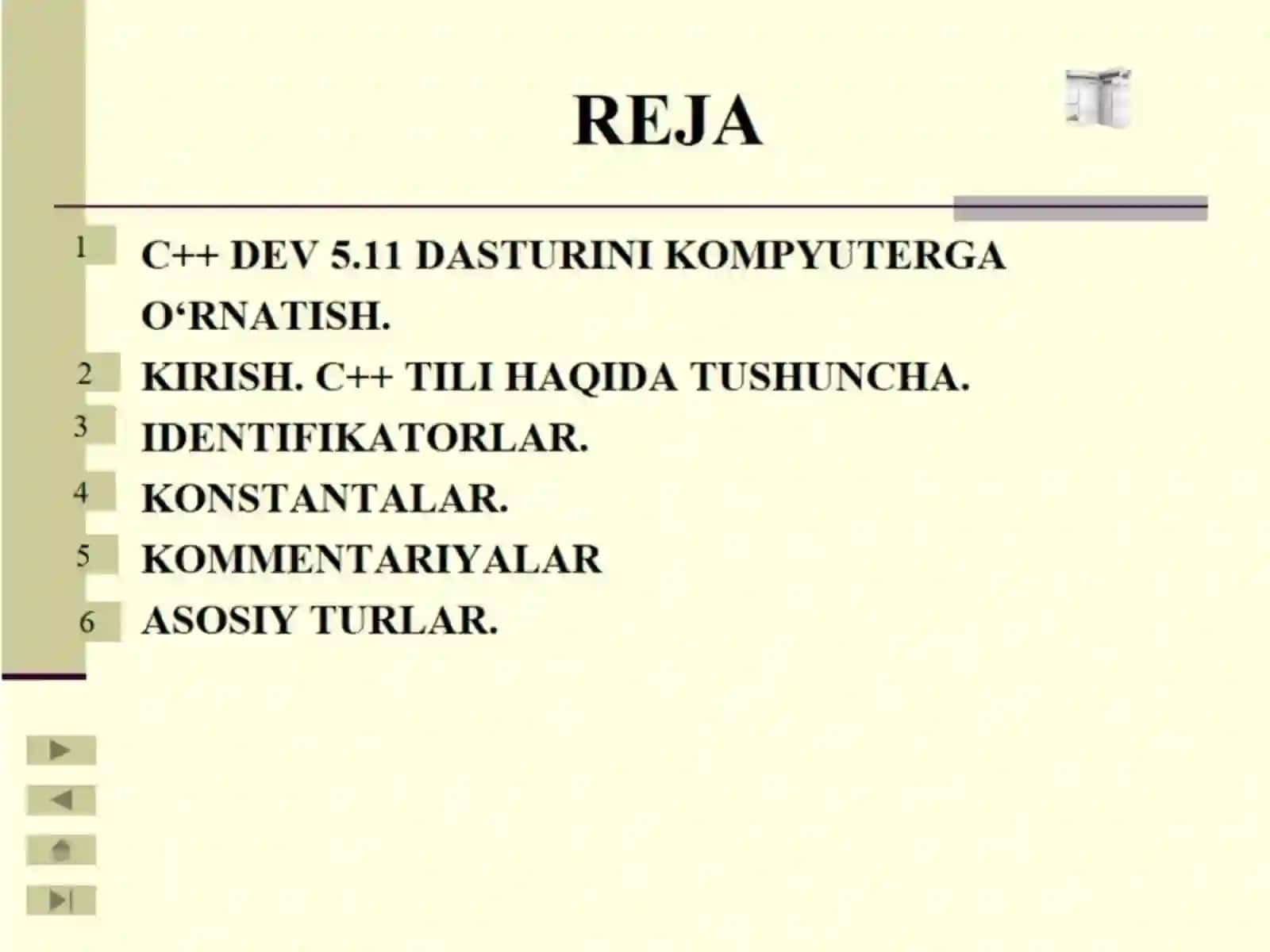 C++ dasturida ishlash 2