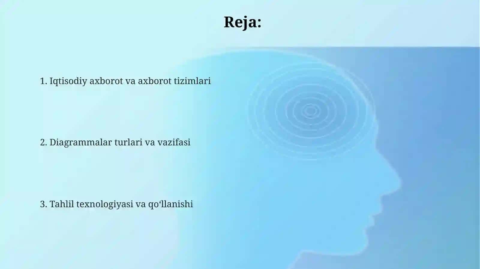 Axborottizimlari va diagrammalar yordamida iqtisodiy axborotni tahlil qilish texnologiyasi 2