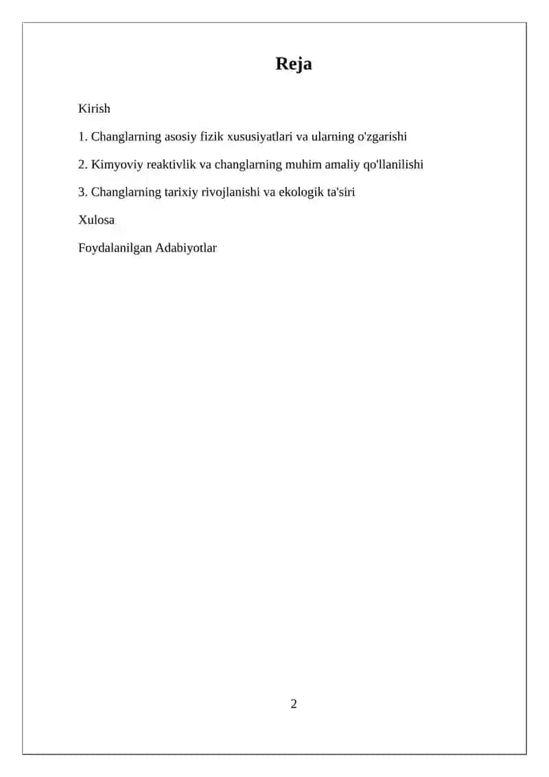 CHANGNING FIZIK VA KIMYOVIY XUSUSIYATLARI 2