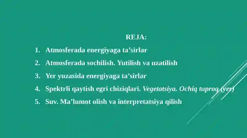 17-mavzu: Masofadanzondlashda energiyaga tasirlar 2